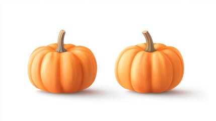 Two mini pumpkin isolated on white