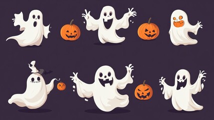 Naklejka premium Halloween concept icons