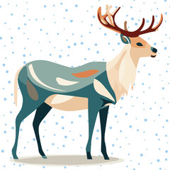 Obraz premium Vector of Christmas reindeer abstract concept