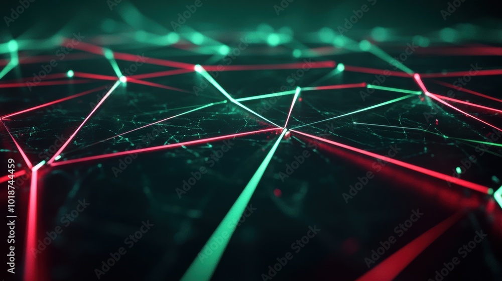 Poster abstract neon network design with glowing lines