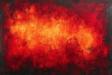Obraz premium Abstract Painting with Red, Orange, and Black Hues