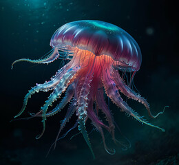 ocean jelly fish AI generative