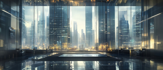 Fototapeta premium The spacious high-tech office