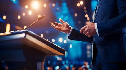 Engaging Speaker Delivering a Passionate Presentation