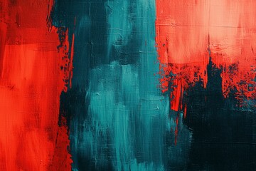 Abstract Painting with Red, Blue, and Black Strokes