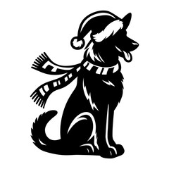 Christmas German Shepherd