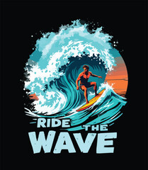 Ride The Wave T-Shirt Design