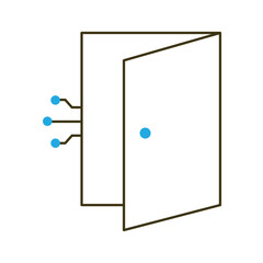 Smart AI Gateway Door for Secure Access Vector Icon Design, technology, security gateway