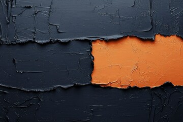 Obraz premium Abstract black and orange painted texture with brushstrokes