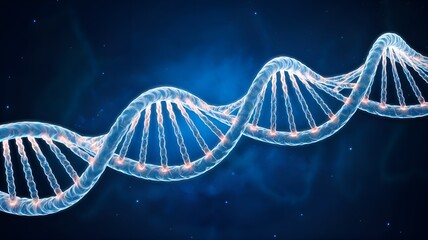 Brilliant Double Helix of DNA in Digital Art