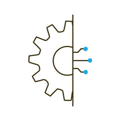 AI Gear for Automation and Process Efficiency VEctor Icon Design, automated Gear process, AI solutions