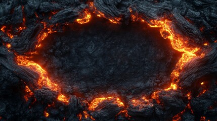 Molten Lava Forming a Circle Around a Dark Center