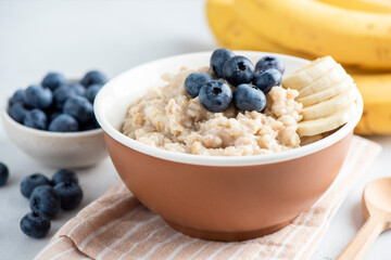 Healthy start of the day Morning oatmeal bowl