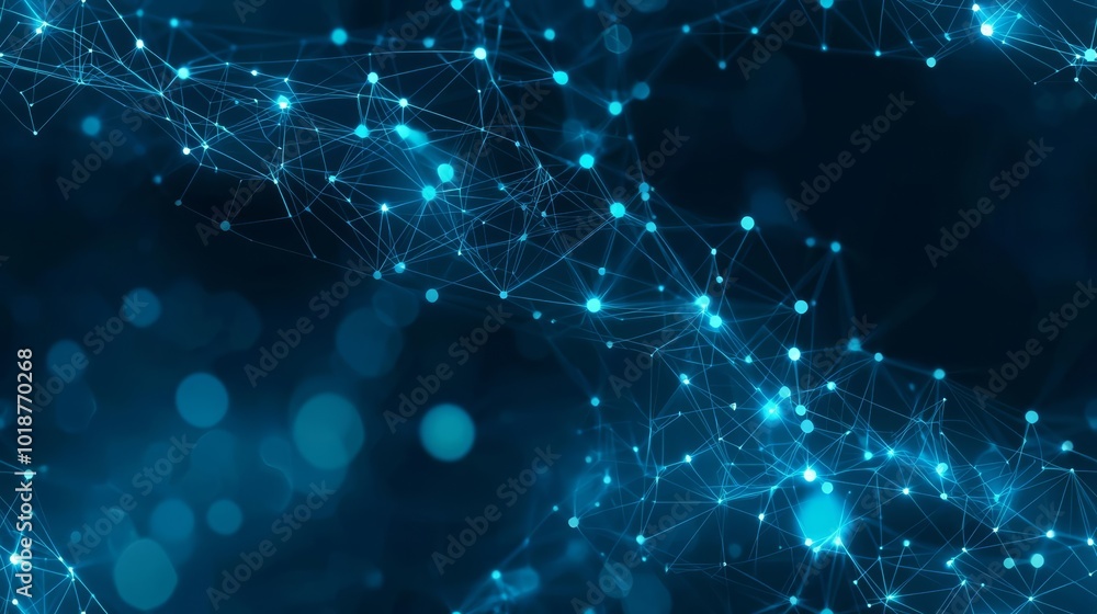 Poster seamless abstract digital network connection blue background 3d rendering , isolated on white backgr