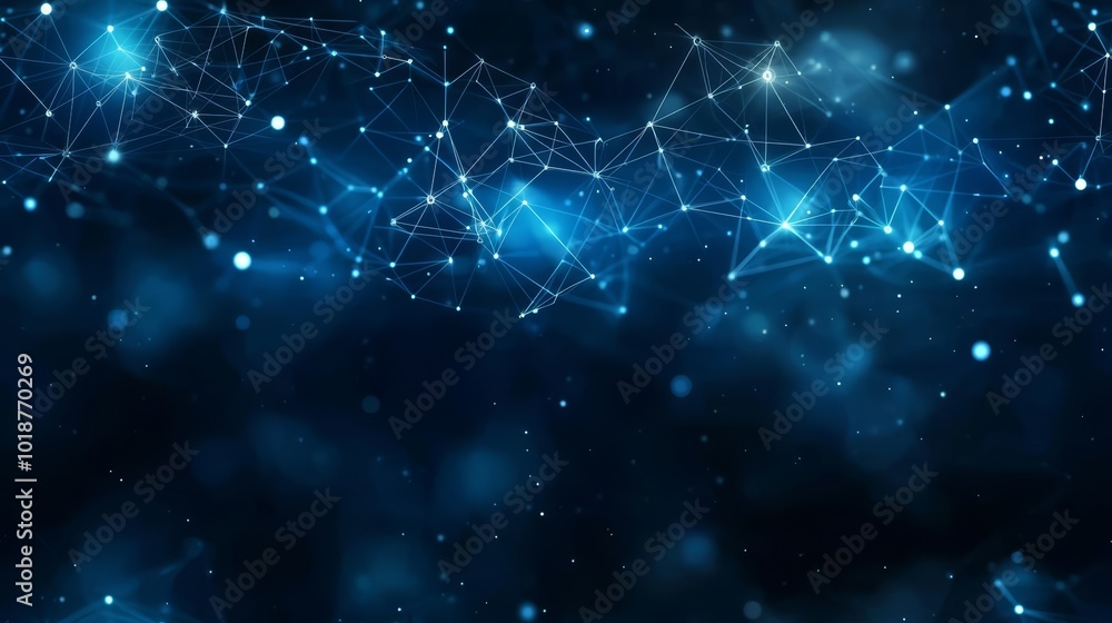 Aufkleber seamless abstract digital network connection blue background 3d rendering , isolated on white backgr