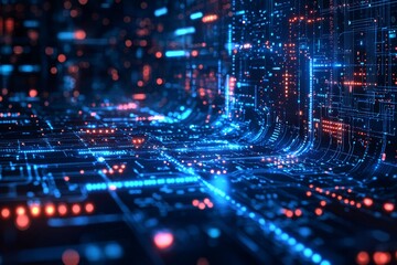 Digital Technology background of data and network