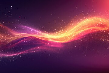 Abstract Purple and Gold Glitter Wave with Sparkles