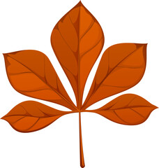 Cartoon autumn chestnut leaf captures the essence of fall season with its vibrant orange hues. Isolated vector fallen seasonal tree foliage evokes feelings of warmth and change of nature transition