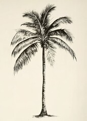 A simple yet elegant drawing of a palm tree
