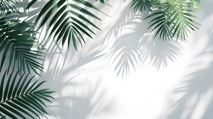 Obraz premium Palm Leaf Shadows on a White Wall