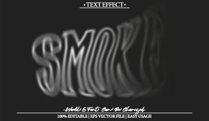 Smoke  Vector Text Effect Editable Alphabet Blur Mist Fog Steam Vapor