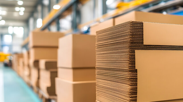 Stack of Collected Elements from Cardboard Boxes | Efficient Organisation for Packaging and Shipping