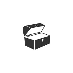 Opened treasure chest icon isolated on transparent background