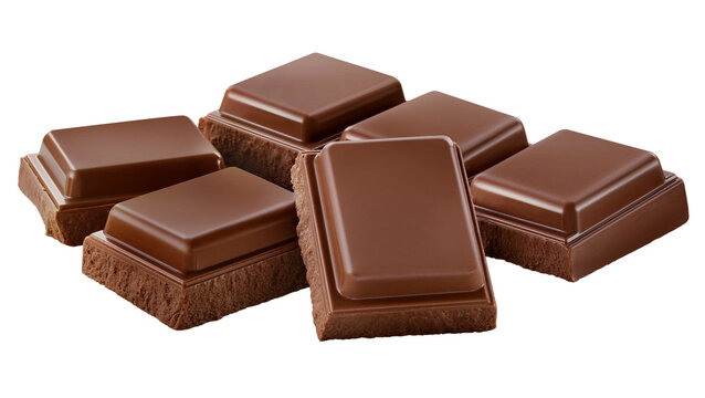 composição com barras de chocolate ao leite isolado em fundo transparente