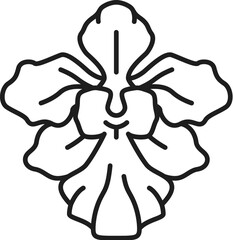 Singapore travel and vacation icon of orchid national flower, vector symbol. Singapore landmark, tourism attraction and sightseeing icon of national orchid flower symbol, Southeast Asia destination © Vector Tradition