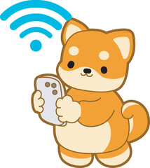 Cute puppy kawaii dog lovely animal vector icon. Fluffy Shiba Inu pet stickers. Happy doggy activities illustrations.