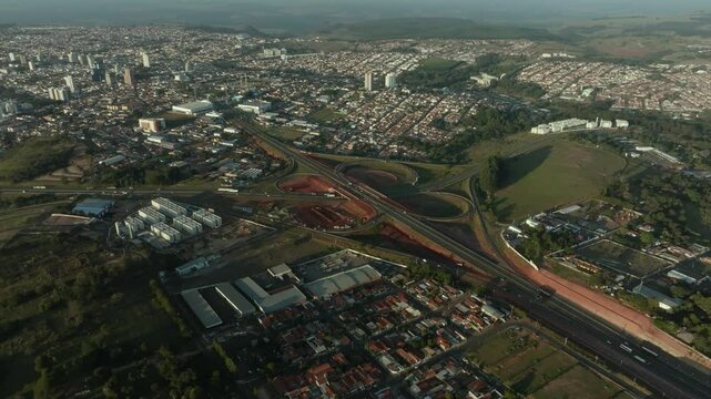 Aerial View of Cities in South America. City of Botucatu, Sao Paulo State, Brazil. 10-08-2024