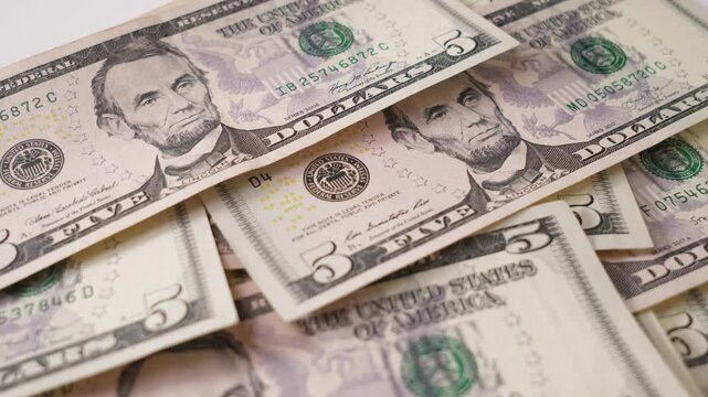 Timelapse of counting money background 4k
