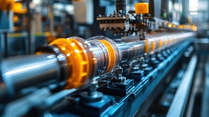 Fototapeta premium Closeup of Industrial Production Line