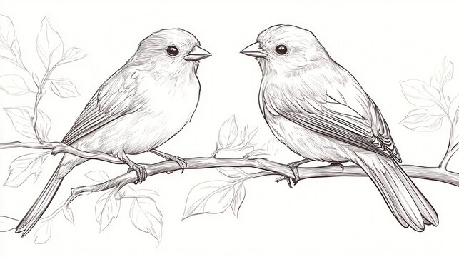 recommend clip art: Two Birds on Branch
