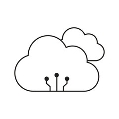 Cloud Computing and AI Chip Vector Icon Design, machine learning, cloud services, cloud infrastructure, AI processor