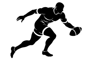 Rugby Player | vector silhouette illustration on white background