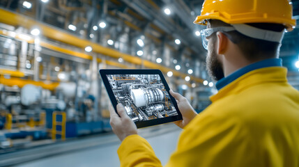 Factory Engineer Holding a Tablet Computer for Design | Streamlining Industrial Processes with Technology