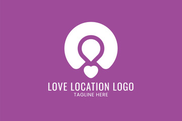 Minimalist love and location logo