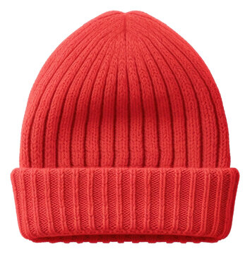 PNG Bright red knit beanie hat