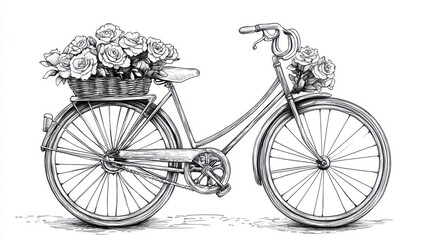 Vintage Bicycle with Roses