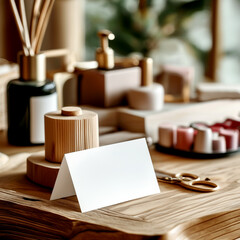 Cozy workspace with elegant decor and tools for creative projects at midday