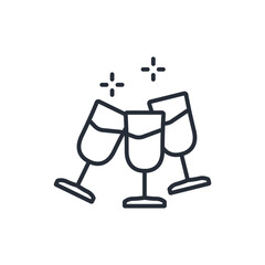 Cheers icon. vector.Editable stroke.linear style sign for use web design,logo.Symbol illustration.