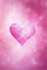 A pink background with a heart in the middle. The heart is surrounded by glitter and sparkles