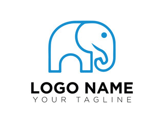 Obraz premium Minimalist Elephant Logo Design Modern Abstract Animal Symbol