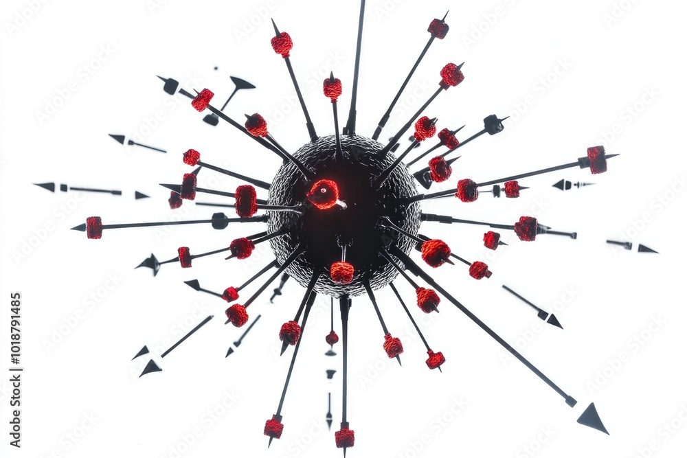 Poster A clock with multiple arrows pointing at different times, ideal for time management and scheduling concepts