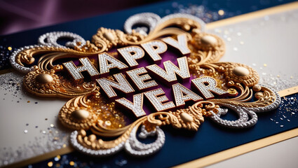 Naklejka premium Happy New Year Images: Festive and Joyful Celebrations