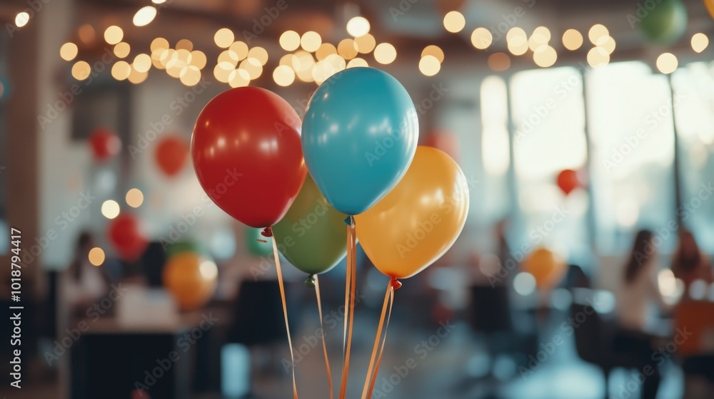 Aufkleber A cluster of colorful balloons floating in the air