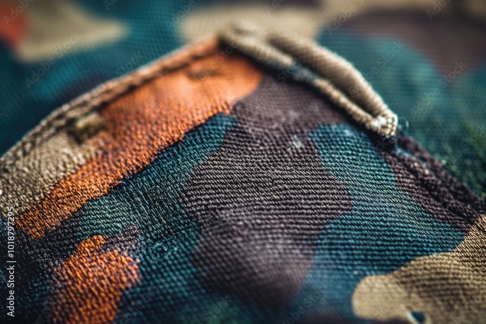 Poster fabric detail featuring a zipper, suitable for texture and design references