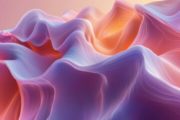 Obraz premium Abstract Wavy Pattern in Soft Purple and Orange Hues