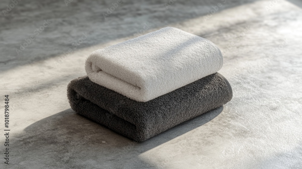 Poster three towels stacked on top of each other